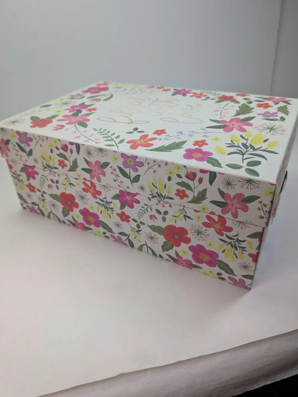 Recollections Photo Storage Boxes Floral Motivational Set of 2 Front Plaques